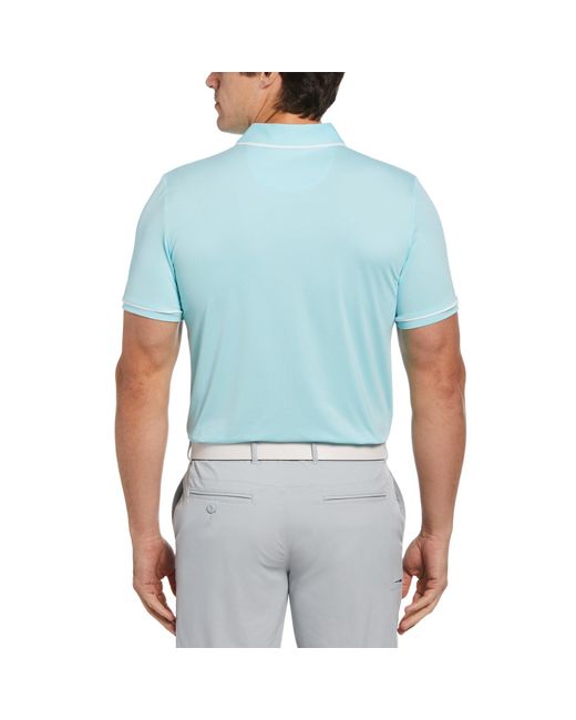 Original Penguin Blue Oversized Pete Tipped Short Sleeve Golf Polo Shirt In Tanager Turquoise for men