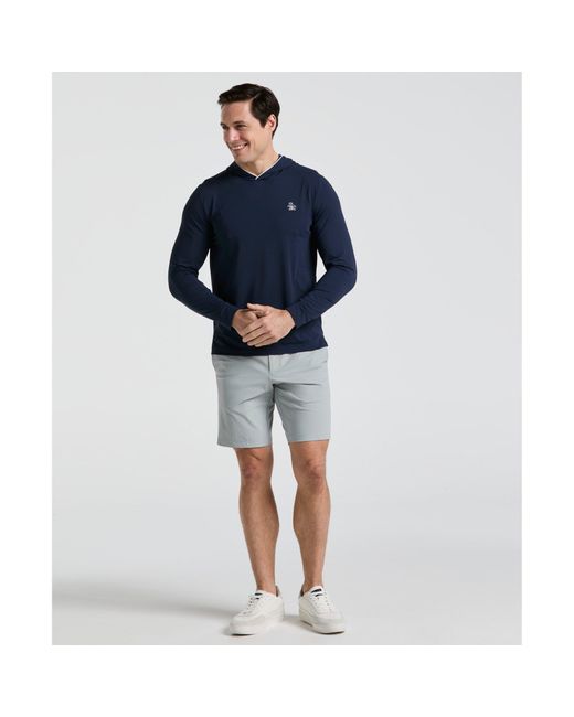 Original Penguin Blue Performance Earl Golf Hoodie In Black Iris for men