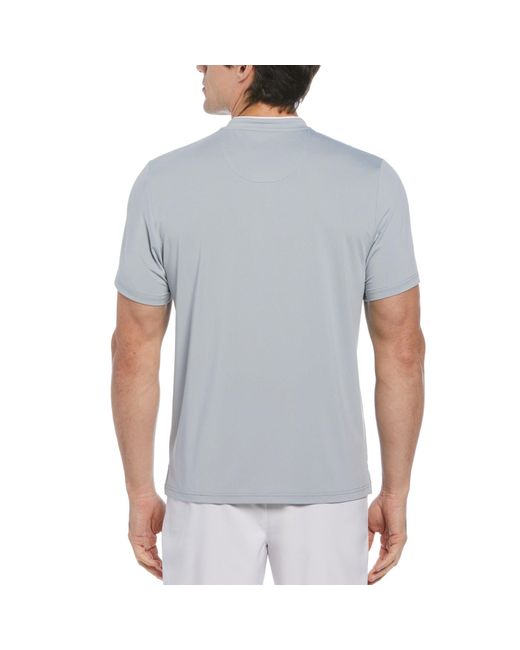 Original Penguin Blue Piped Blade Collar Performance Short Sleeve Tennis Polo Shirt In Quarry for men