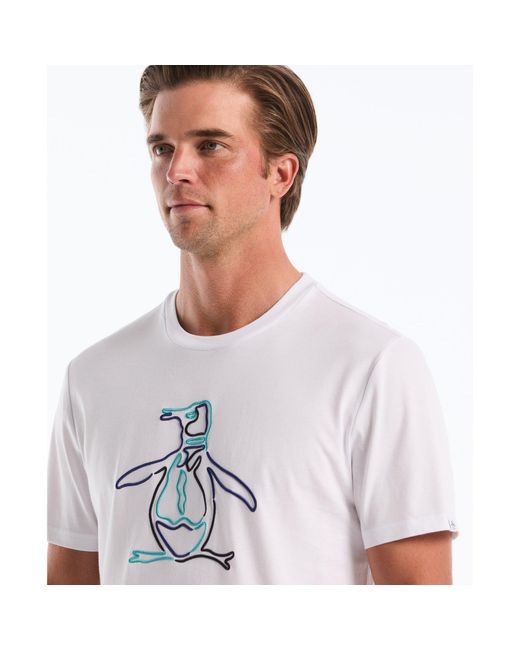 Original Penguin Outline Pete Graphic T-shirt In Bright White for men