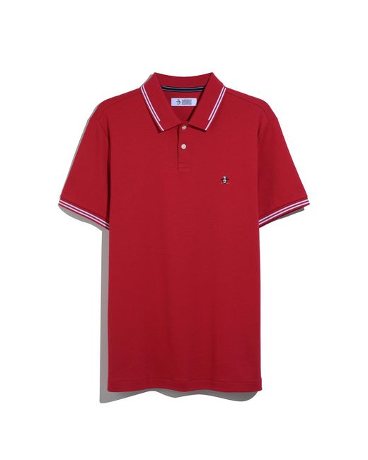 Original Penguin Icons Tipped Polo Shirt In Red for men