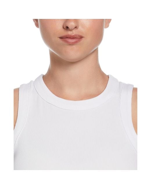 Original Penguin Women's Ribbed Tennis Tank Top In Bright White for men