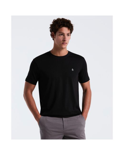 Original Penguin Black Penguin Embroidered Logo T-shirt for men