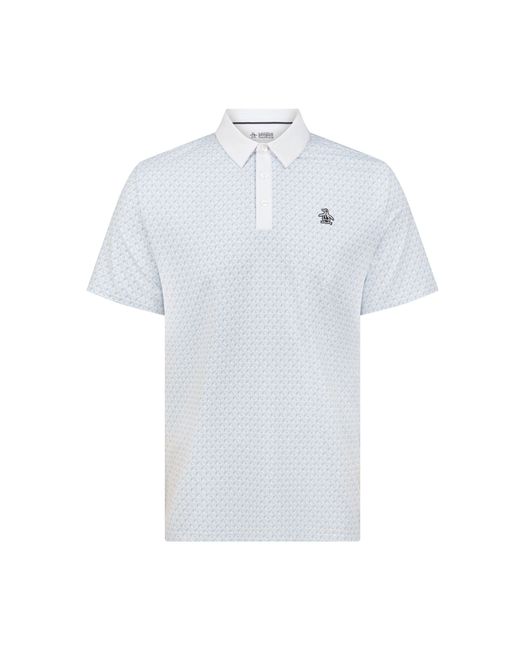 Original Penguin Blue Pete's Tee Time Golf Polo In Bright White for men