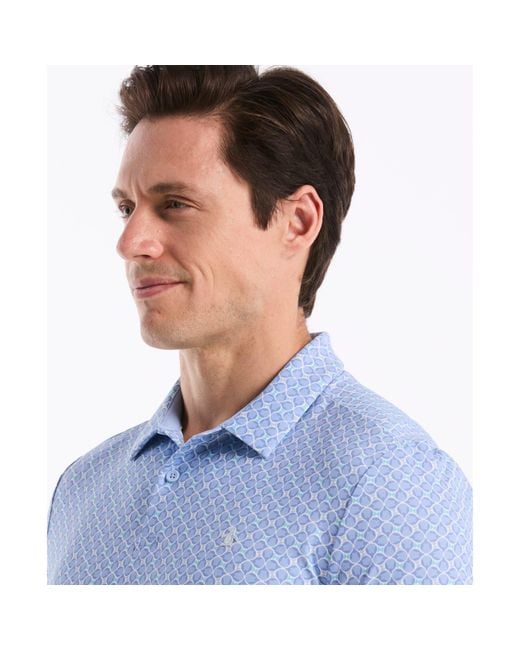 Original Penguin Birdseye View Golf Polo In Baby Blue Jay for men
