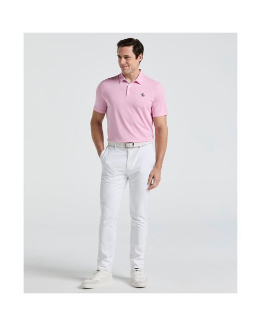 Original Penguin Red Original Block Design Golf Polo Shirt In Lilac Sachet for men