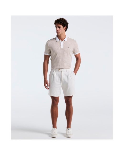 Original Penguin White Allover Mini Jaquard Polo Shirt In Birch for men