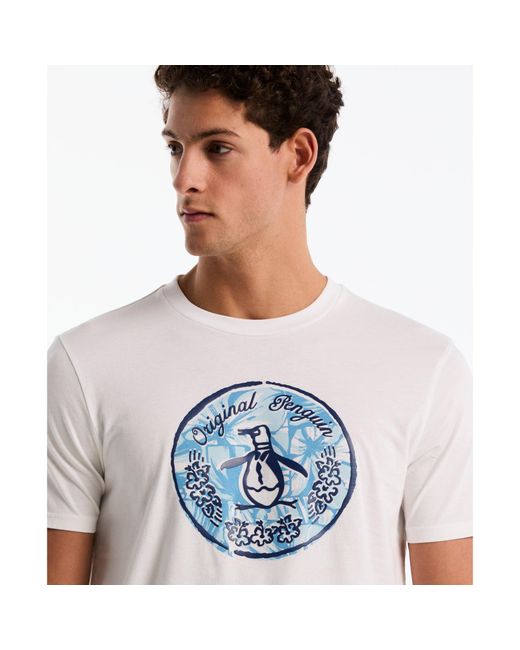 Original Penguin Stamp Logo Graphic T-shirt In Bright White for men
