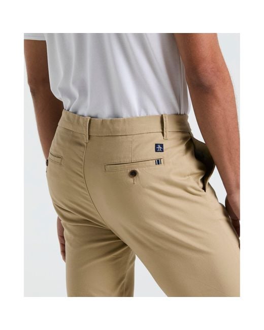 Original Penguin Multicolor Slim Fit Chinos In Travertine for men