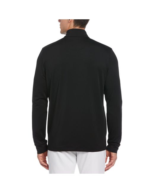 Original Penguin Black Earl 1/4 Zip Long Sleeve Golf Pullover Jumper In Caviar for men