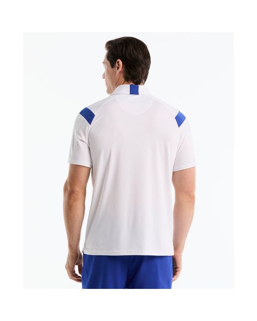 Original Penguin Raglan Stripe Tennis Polo In Bright White for men