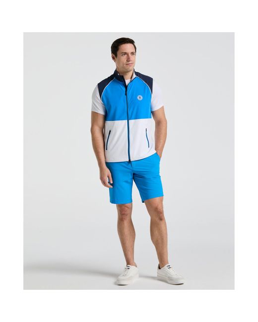 Original Penguin Lightweight Colour Block Golf Gilet In French Blue for men