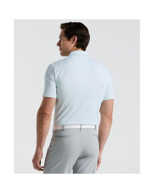 Original Penguin Blue All Over Lifesaver Print Golf Polo Shirt In Bright White for men