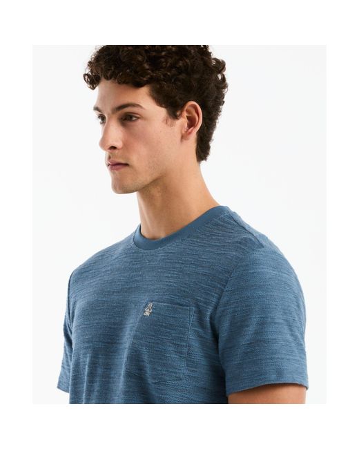 Original Penguin Space Dyed Slub T-shirt In Copen Blue for men