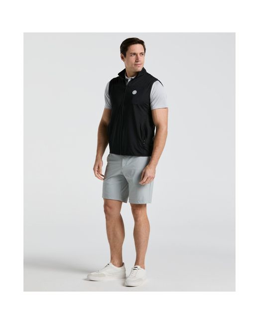 Original Penguin Black Lightweight Full Zip Golf Gilet In Caviar for men