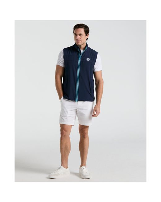 Original Penguin Blue Heritage Lightweight Packable Golf Gilet In Black Iris for men