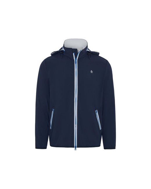 Original Penguin Blue Legacy Golf Wind Jacket In Black Iris for men