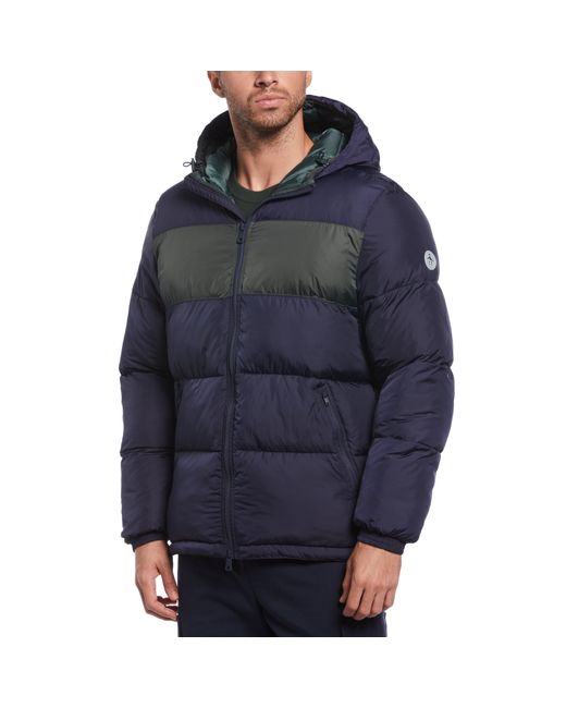 Original Penguin Synthetic Heavyweight Colour Block Puffer Jacket in ...