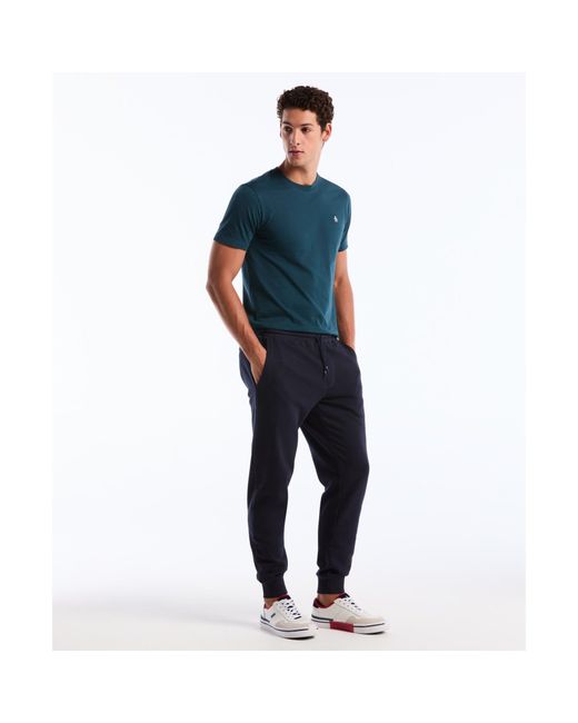 Original Penguin Blue Sticker Pete Fleece Joggers In Dark Sapphire for men