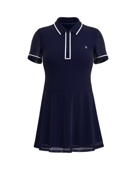 Original Penguin Blue Women's Veronica Short Sleeve Dress In Black Iris