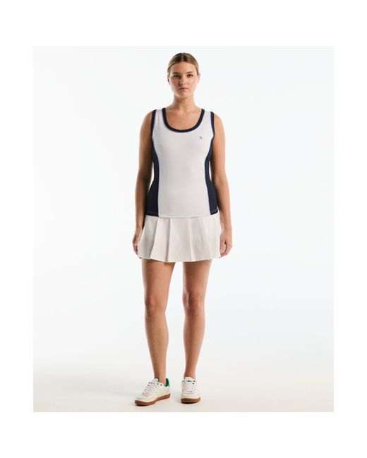 Original Penguin Women's Mixed Texture Square Neck Tennis Tank Top In Bright White for men