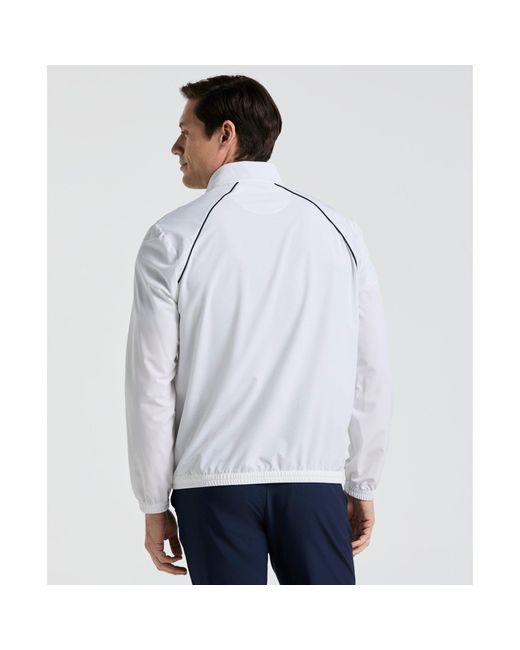 Original Penguin Gray 1/4 Zip Tennis Jacket In Bright White for men