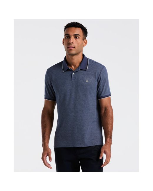 Original Penguin Blue Honeycomb Tipped Polo Shirt In Sargasso Sea for men