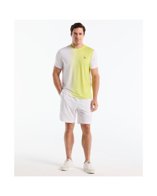 Original Penguin Green Vertical Ombre Tennis T-shirt In Sulphur Spring for men