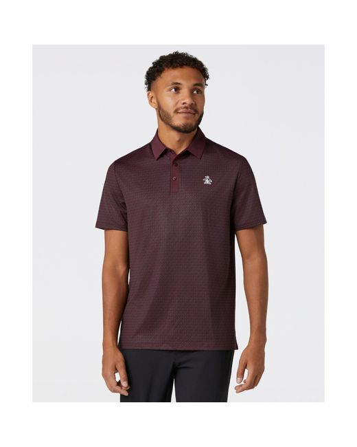 Original Penguin Purple Pete's Tee Time Golf Polo In Mauve Wine for men