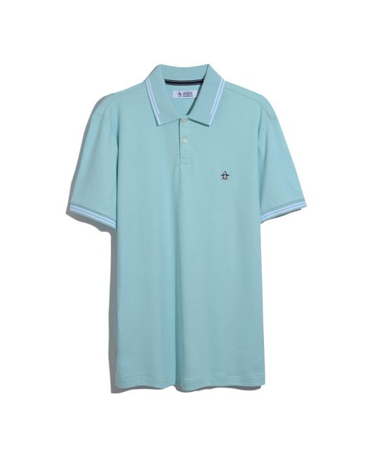 Original Penguin Blue Icons Tipped Polo Shirt In Plume for men