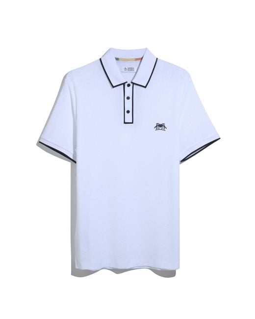 Original Penguin Earl Mesh Pride Polo Shirt In Bright White for men