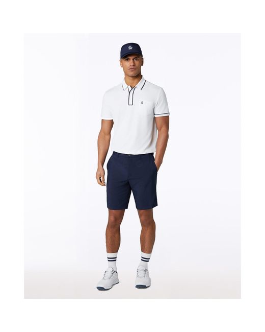 Original Penguin Blue 9" Victory Crest Embroidered Golf Shorts In Black Iris for men