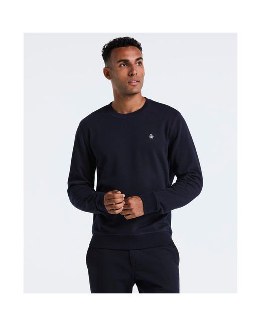 Original Penguin Blue Sticker Pete Sweatshirt In Dark Sapphire for men