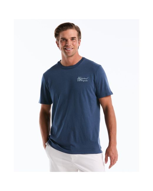 Original Penguin Blue Ocean Scene Graphic T-shirt In Sargasso Sea for men