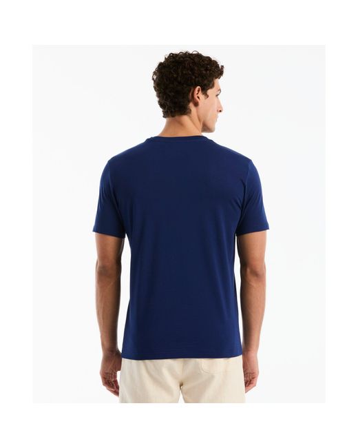 Original Penguin Embroidered Floral Graphic T-shirt In Blue Depths for men