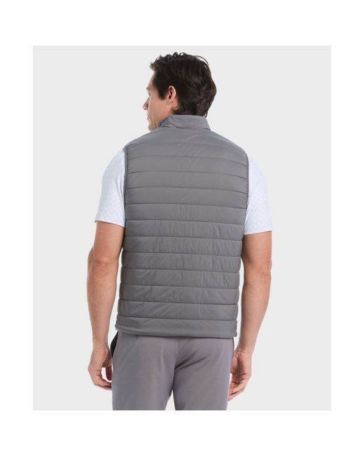 Original Penguin Gray Reversible Insulated Golf Gilet In Quiet Shade for men