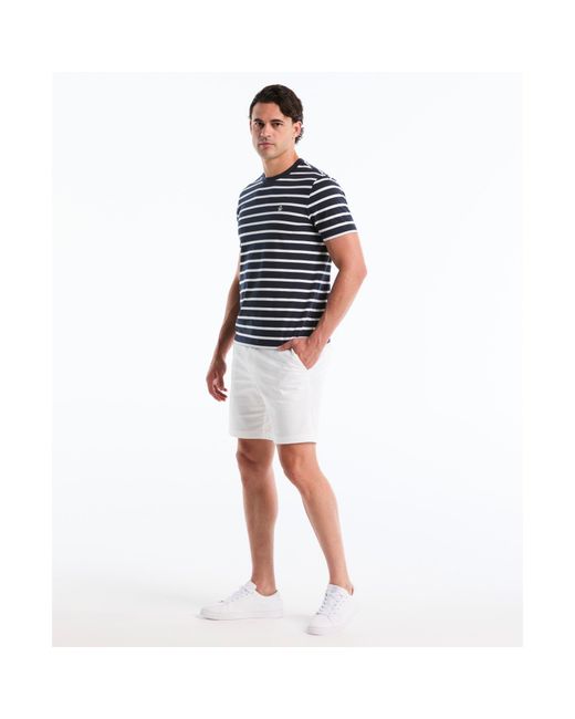 Original Penguin Blue Breton Striped T-shirt In Dark Sapphire for men