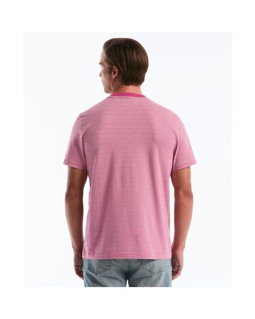Original Penguin Pink Jacquard Stripe T-shirt In Magenta Haze for men