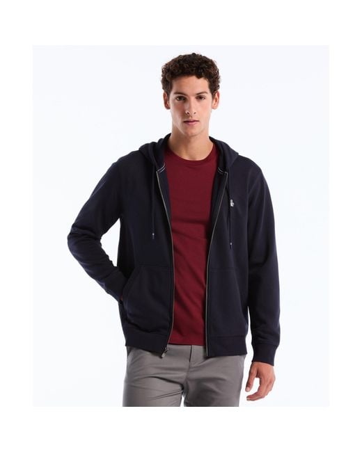 Original Penguin Black Sticker Pete Full Zip Hoodie In Dark Sapphire for men