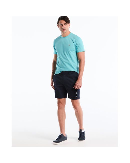 Original Penguin Blue Sticker Pete Logo T-shirt In Aquarelle for men