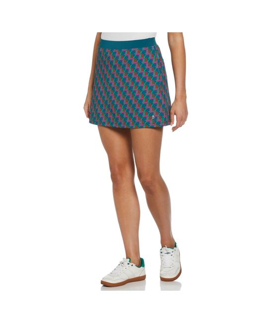 Original Penguin Blue Women's Penguin Printed Golf Skort In Chesapeake Bay