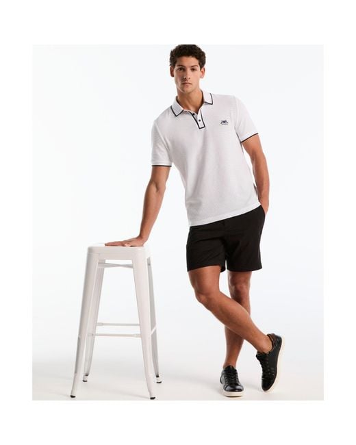 Original Penguin Earl Mesh Pride Polo Shirt In Bright White for men