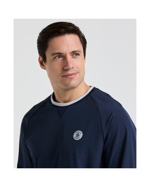 Original Penguin Blue Lightweight Ventilated Overhead Golf Jacket In Black Iris for men