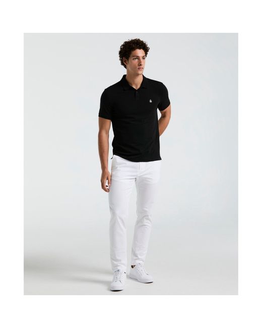 Original Penguin Daddy Pique Polo Shirt In True Black for men