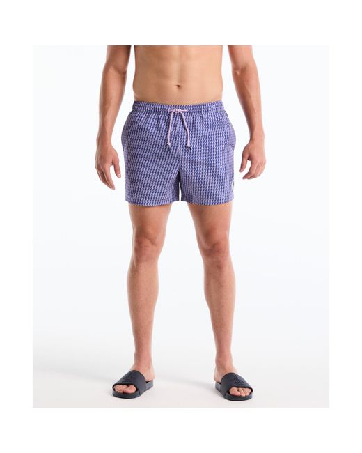 Original Penguin Wavy Lines Print Swim Shorts In Mazarine Blue for men