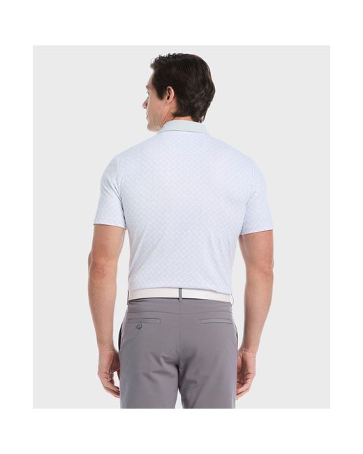 Original Penguin Geo Colour Block Golf Polo In Bright White for men