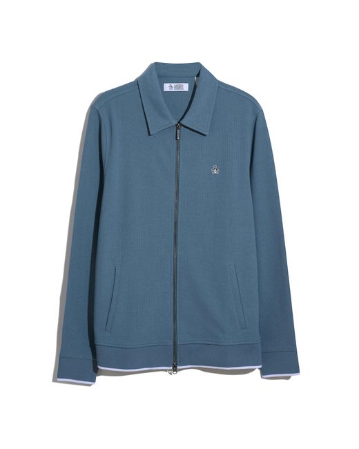 Original Penguin Piped Track Jacket In Copen Blue for men