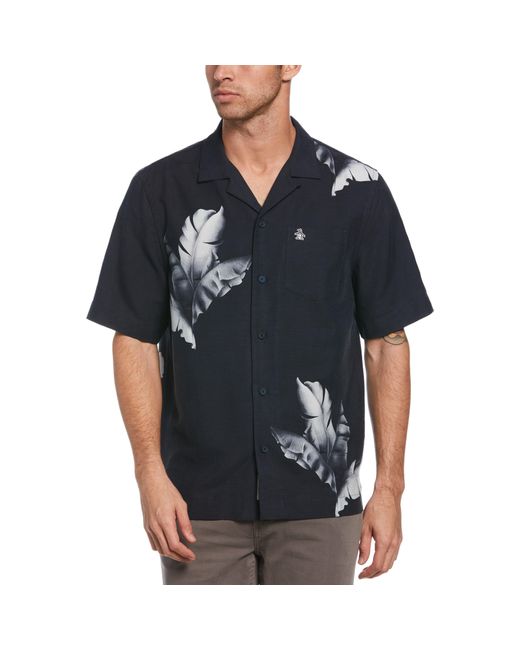 Original Penguin Cotton Leaf Print 