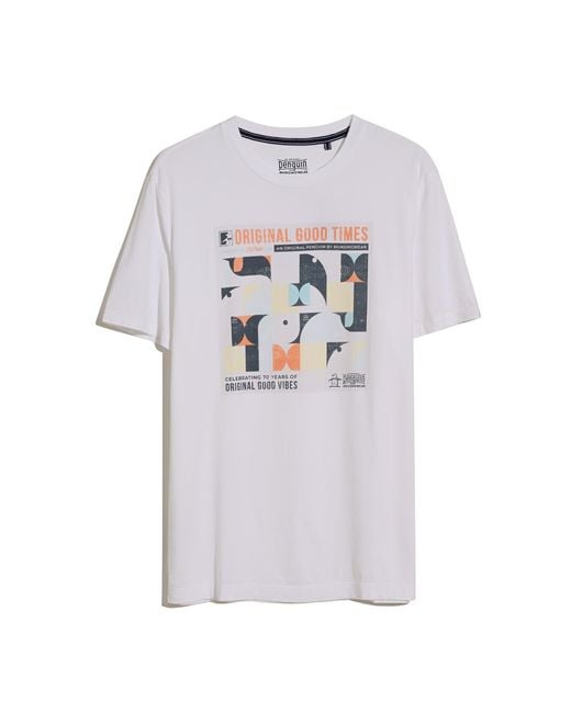 Original Penguin Good Times Graphic T-shirt In Bright White for men