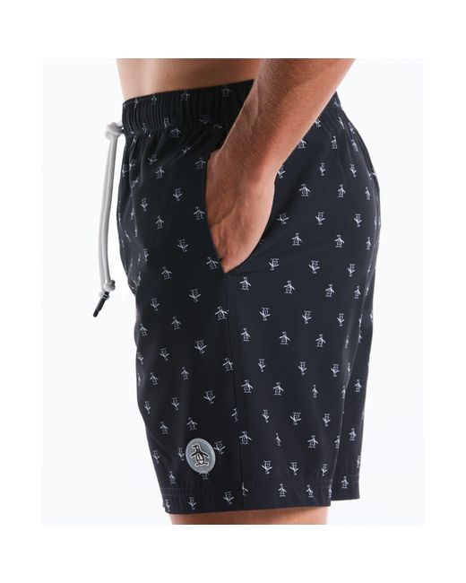 Original Penguin Multicolor Re-pete Swim Shorts In Dark Sapphire for men